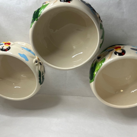 Set of Three Rare Vintage Scorpion Tiki Bowl Hula Girls Sirens Japan Sang Kung - Picture 15 of 16